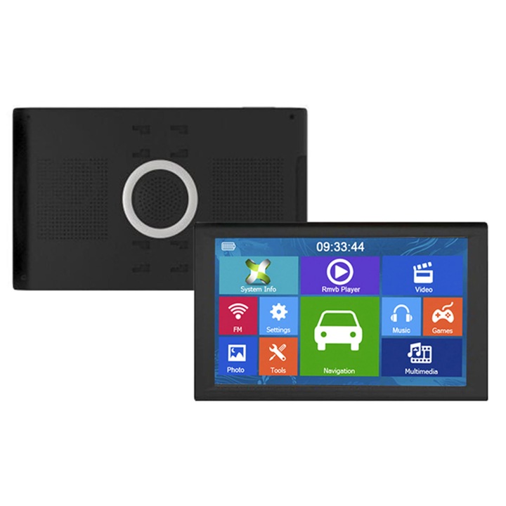 Eredeti GoMedia 902 GPS navigációs rendszer, 9 hüvelykes képernyő, iGO Primo, teljes Európa térkép, ingyenes élettartam frissítések, teherautó és személygépkocsi mód, 800MHz-es processzor, 256MB RAM, FM adó, POI, hangos útbaigazítás, tartó és autós töltő