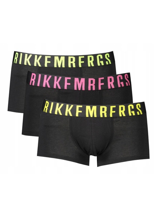 Boxeri Bikkembergs, set de 3, elastan, multicolor, imprimeu 3 culori, XL INTL
