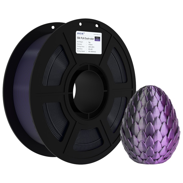 3D печатащ материал, Jamghe, Silk PLA, лилаво-черно, 1.75 мм, 1000 g