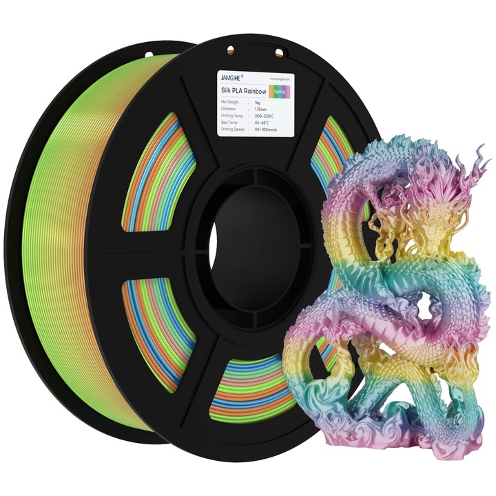 Филамент за 3D печат, Jamghe, Silk PLA, Rainbow, 1.75 мм, 1000 g
