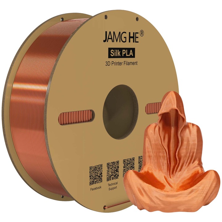 3D филамент, Jamghe, Silk PLA, меден, 1.75 мм, 1000 г