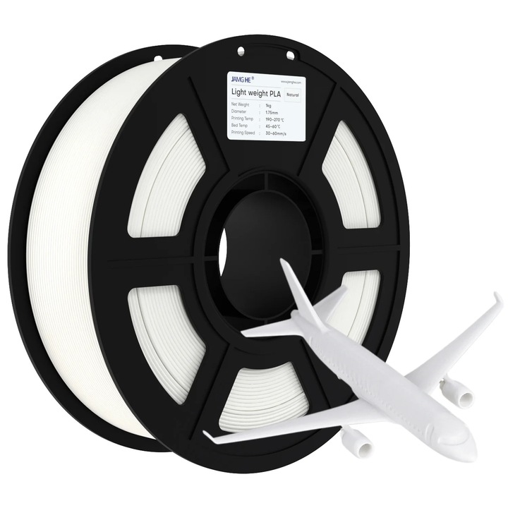 Филамент, Jamghe, LW PLA, бял, 1.75 мм, 1000 g