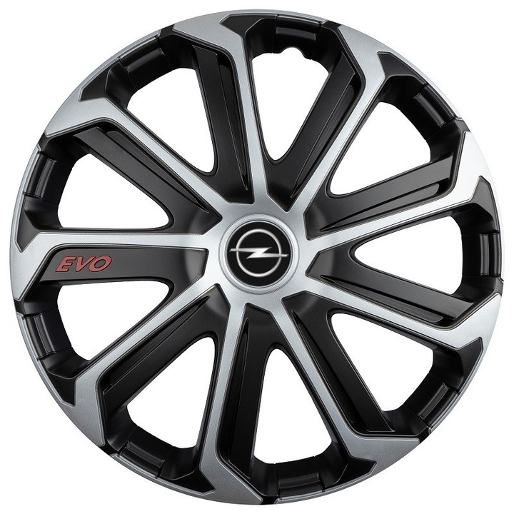Set 4 Capace Roti Evo Gri-Negru R14, Pentru OPEL