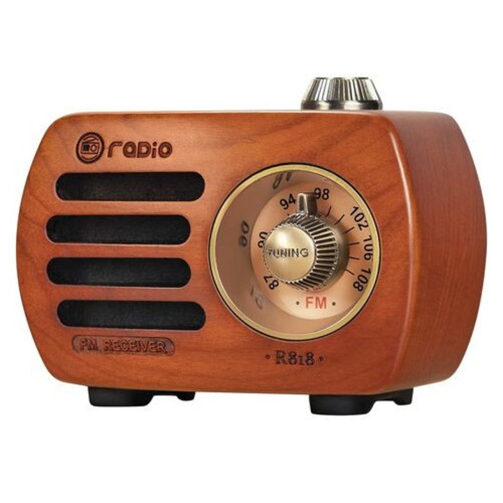 Hordozható rádió, Prunus, Bluetooth 5.0, Barna