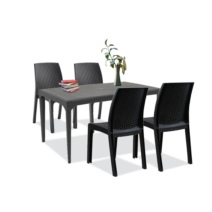 Set mobilier de gradina Leziter Pauli 4+1 grafit