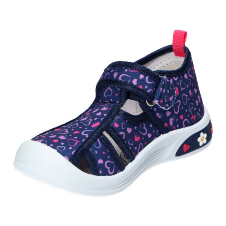 Tenisi Copii, American Club, Ten152, Brant din Piele Naturala, Aerisit, Material Textil, Ajustabile cu Velcro, Bleumarin 27