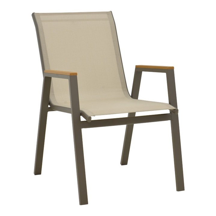 Градински стол Модел Azelie, Сив, 56x75x88 см