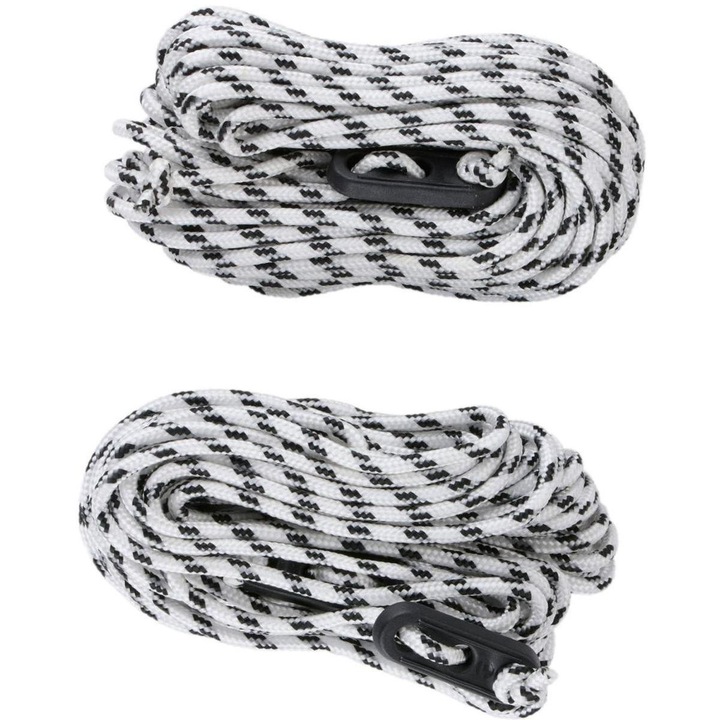 Funie pentru corturi, 2 x 10m Camp Active, negru-alb