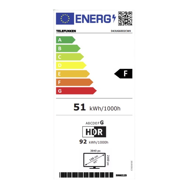 Televizor Telefunken D43U660O2CWII Smart TV, 4K, HDR, UHD