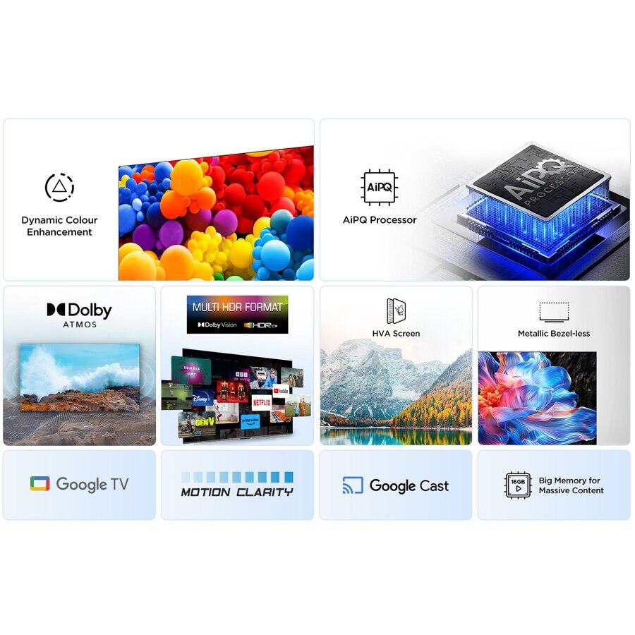 Televizor LED TCL 55V6C, Smart TV, 139 cm, Ultra HD 4K, Google TV, Clasa E