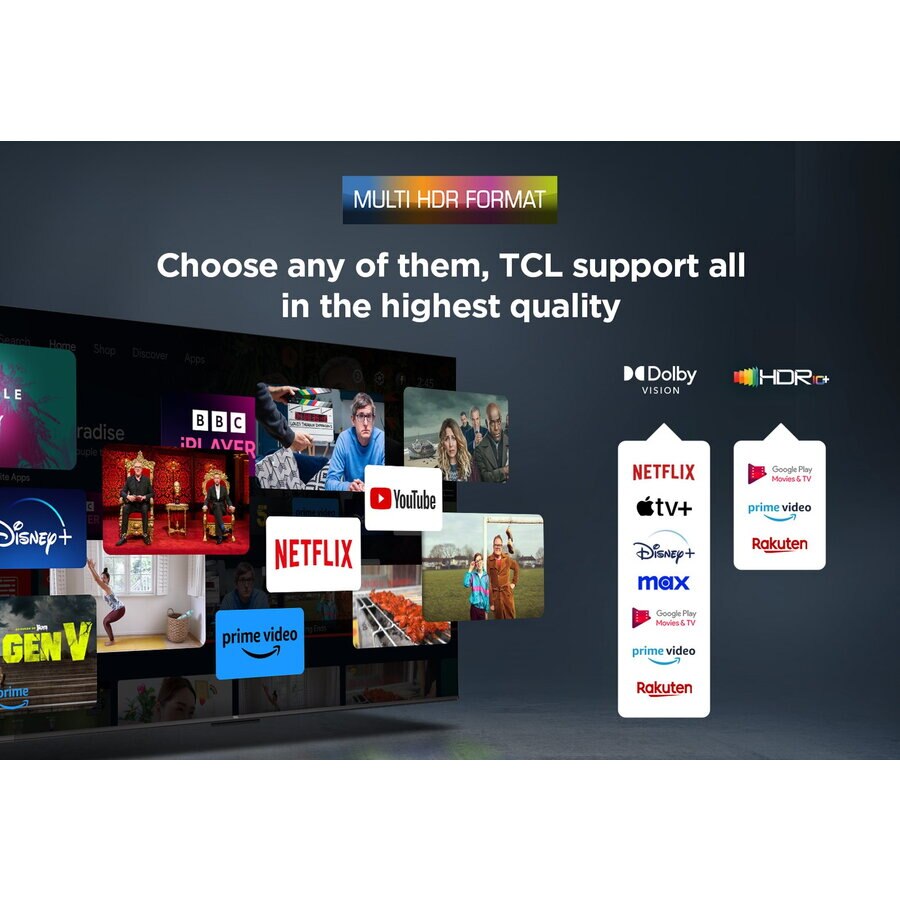 Televizor LED TCL 55V6C, Smart TV, 139 cm, Ultra HD 4K, Google TV, Clasa E