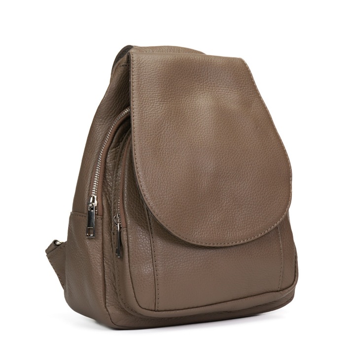 Rucsac Piele Jerica - Maro, 2 Compartimente, 4 Buzunare, Rucsac Piele Naturala, Rucsac, Rucsac De Vara, Piele Naturala, Rucsac Piele