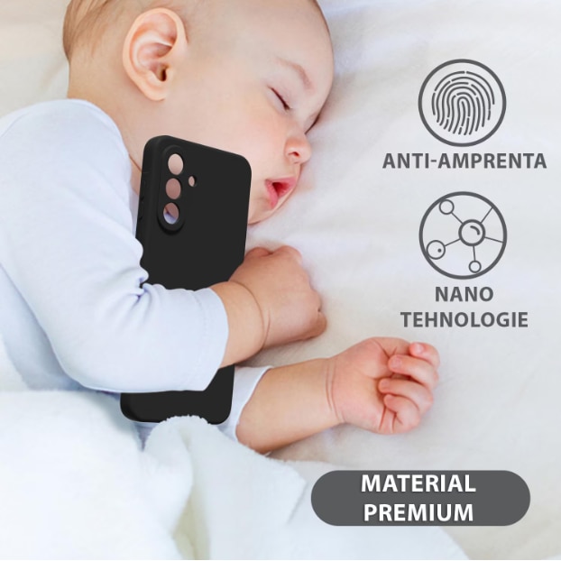 Husa protectie compatibila cu Samsung Galaxy A26 5G, Silicon Flexibil Mat, Protectie Camera, Margini Ridicare pentru protectie ecran, Negru