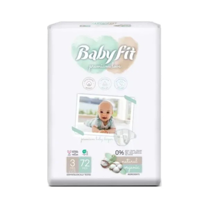 Babyfit pelenkák Baby Bio Midi No.3 4-9kg 72db/szett