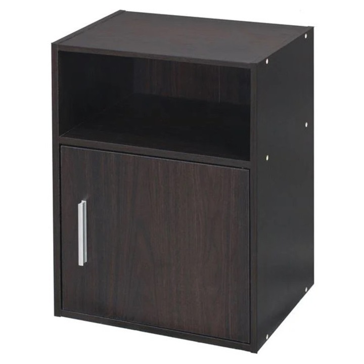 Noptiera cu Raft si Usa, lemn, 36x28x50cm, maro