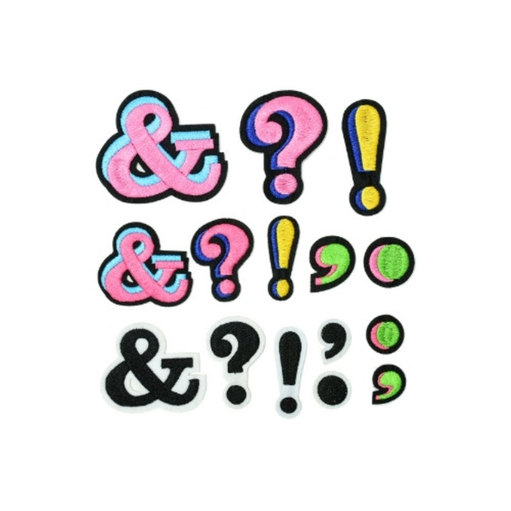 Set 15 petice brodate termoadezive haine, Umetoop, Simboluri Numerice, pentru imbracaminte, accesorii DIY