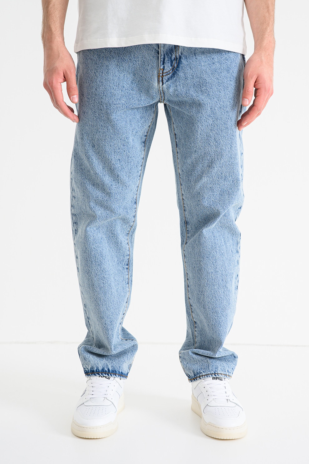 ARMANI EXCHANGE, Blugi regular fit cu talie medie, Albastru melange, 32
