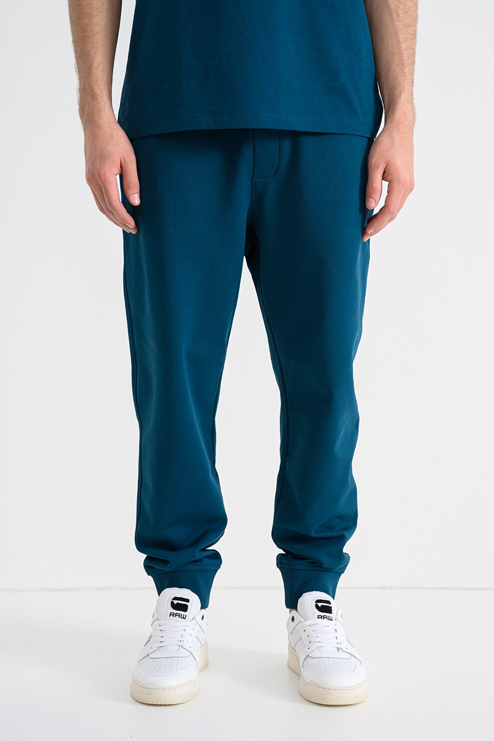 ARMANI EXCHANGE, Pantaloni de trening din bumbac cu snur, Albastru petrol, M