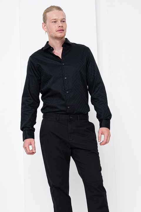 ARMANI EXCHANGE, Camasa cu model logo, Negru