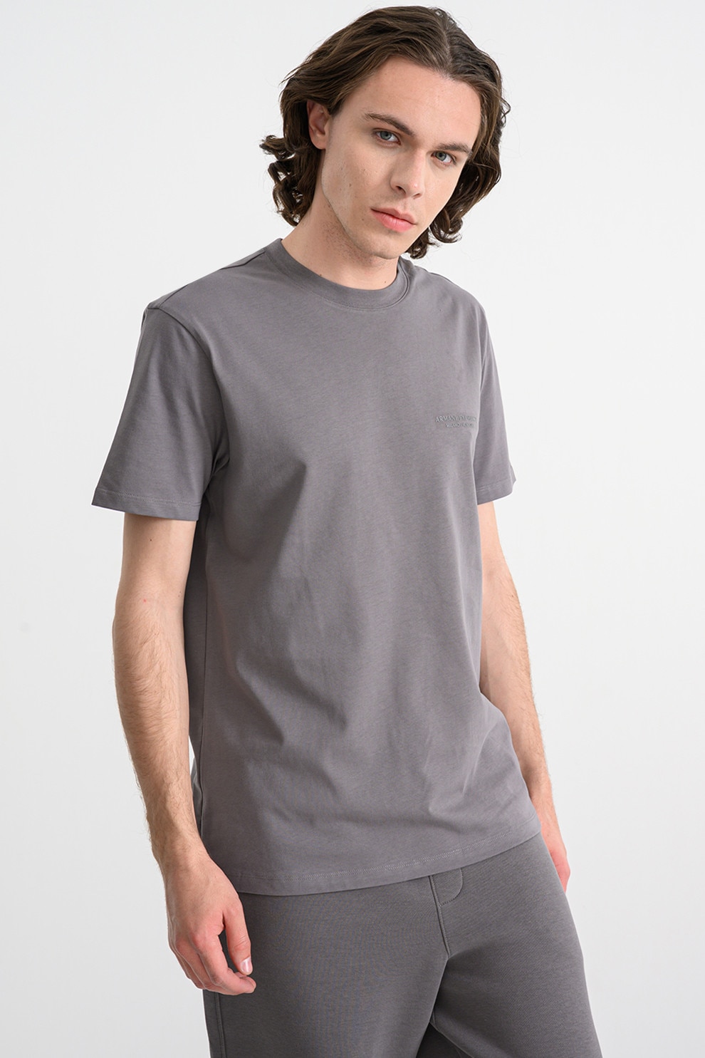 ARMANI EXCHANGE, Tricou regular fit de bumbac, Gri inchis, L