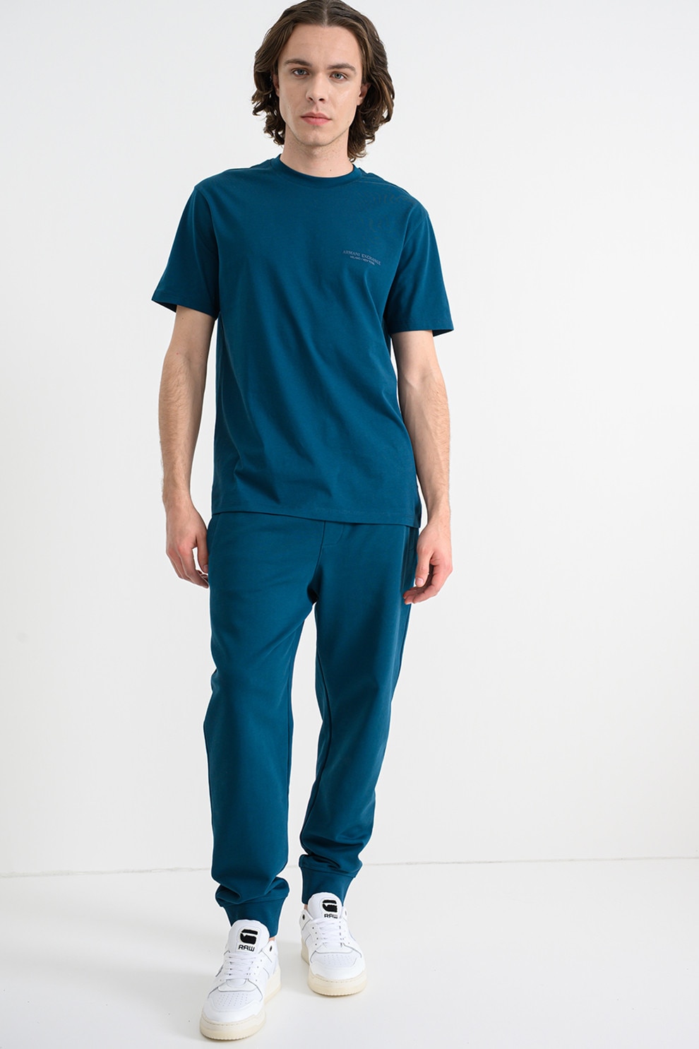 ARMANI EXCHANGE, Tricou regular fit de bumbac, Albastru petrol, M