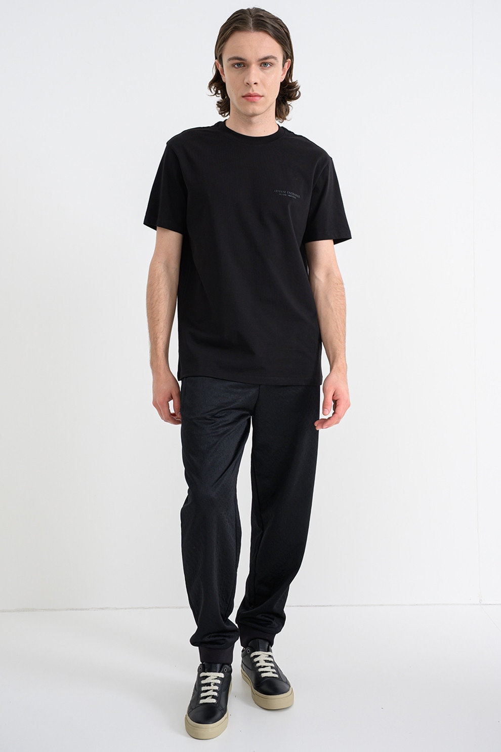 ARMANI EXCHANGE, Tricou regular fit de bumbac, Negru, M