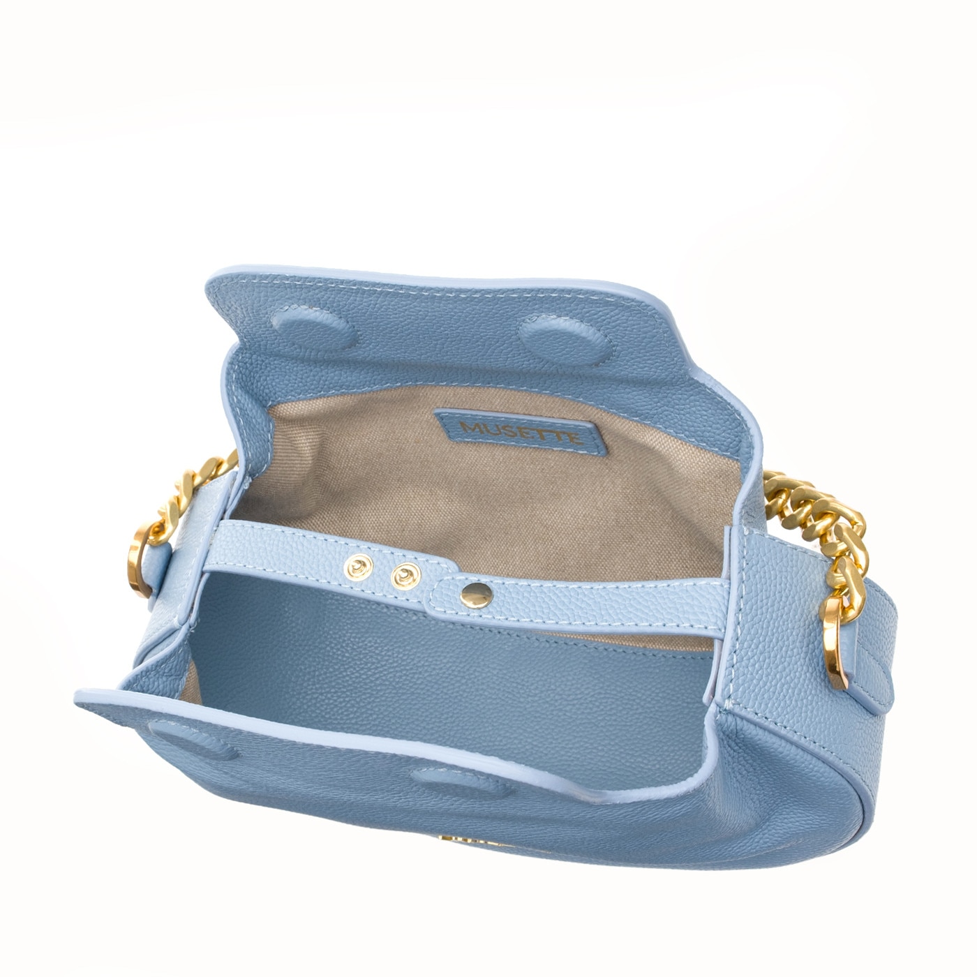Geanta de umar, Musette, Geanta ZAIRA, Piele naturala, Bleu - eMAG.ro