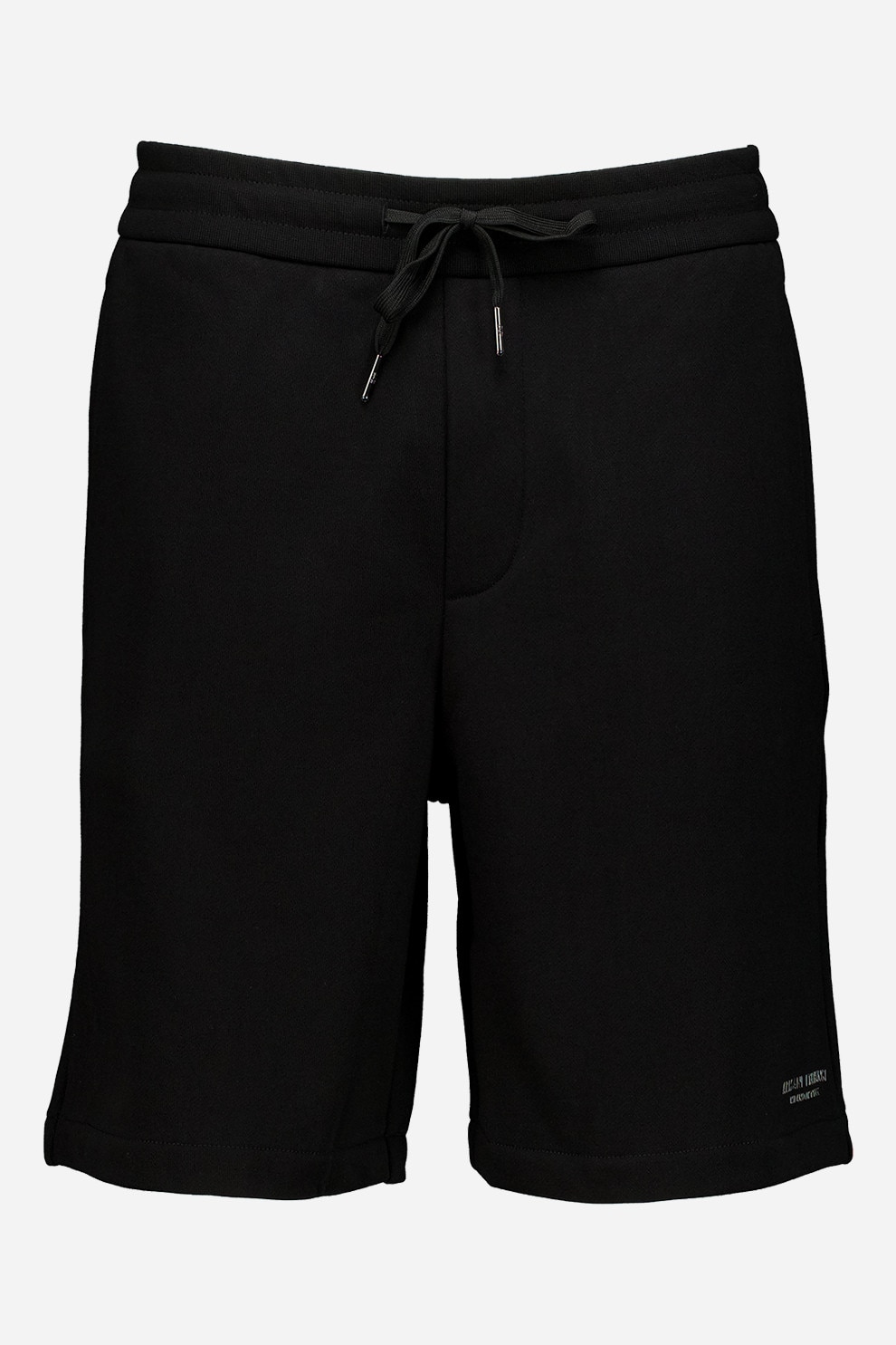 ARMANI EXCHANGE, Pantaloni scurti uni din bumbac cu snur, Negru, M