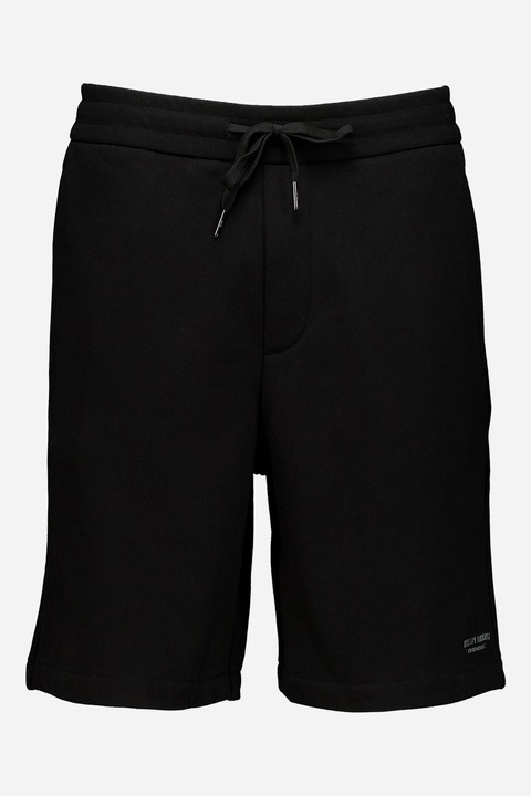 ARMANI EXCHANGE, Pantaloni scurti uni din bumbac cu snur, Negru