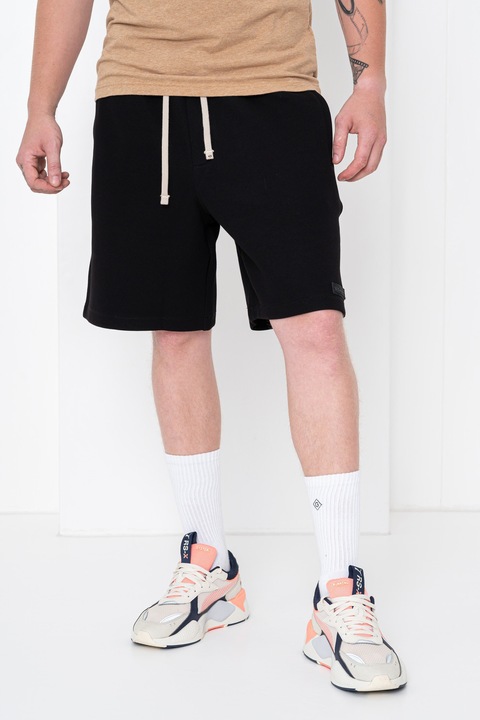 ARMANI EXCHANGE, Pantaloni scurti uni cu snur, Negru