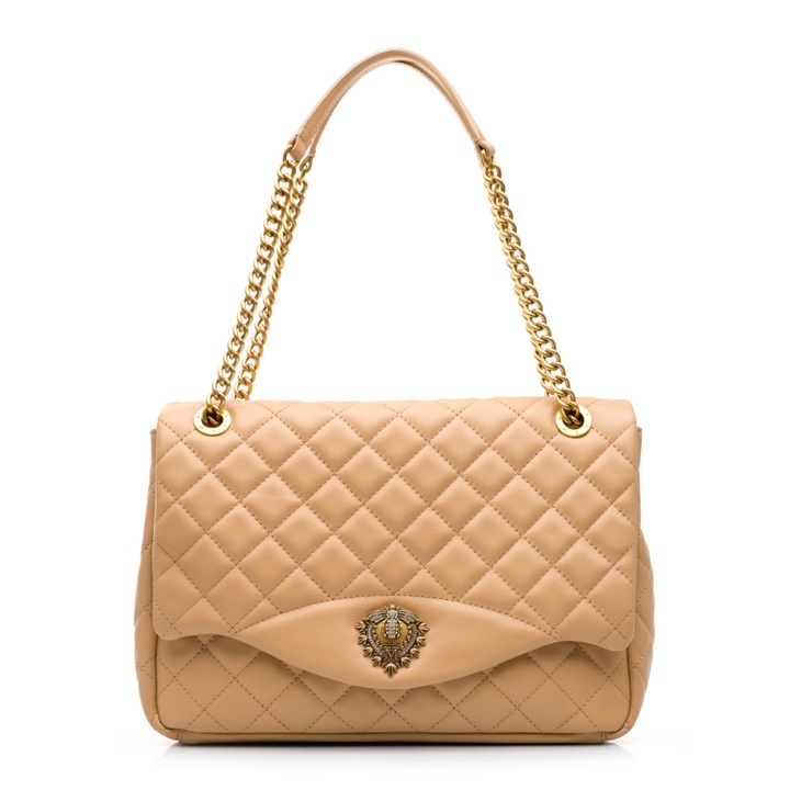 Geanta dama Musette JAQUELINE MM ivoire, Bej inchis