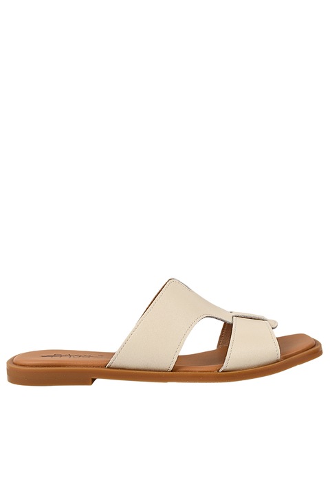 Papuci casual, dama, PASS COLLECTION, X460015B alb, piele naturala, Alb, 38