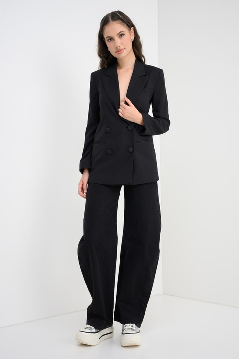 ARMANI EXCHANGE, Sacou lejer cu revere decupate, Negru