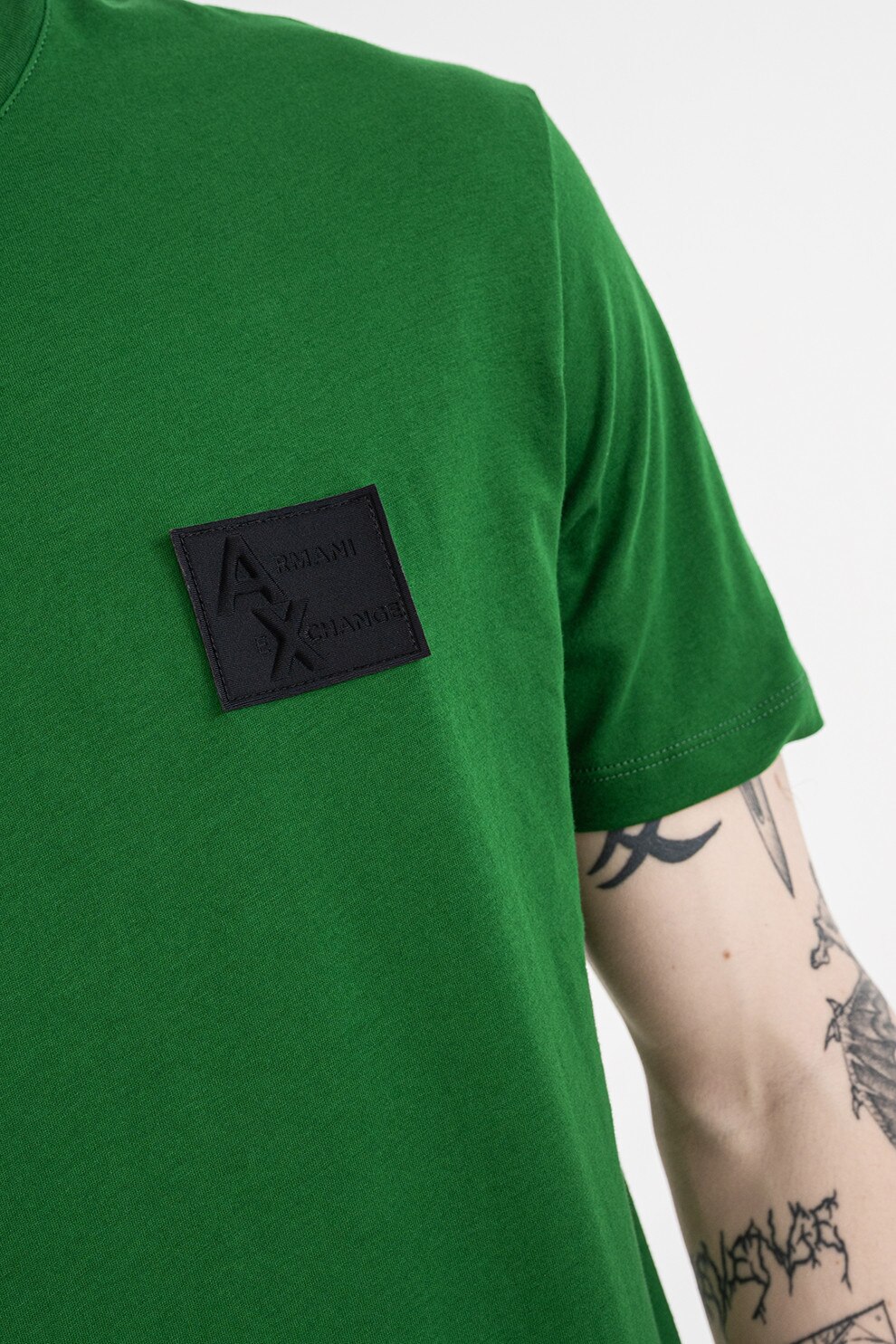 ARMANI EXCHANGE, Tricou regular fit cu decolteu la baza gatului