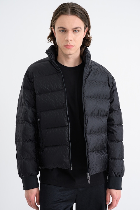 ARMANI EXCHANGE, Geaca cu guler inalt, Negru