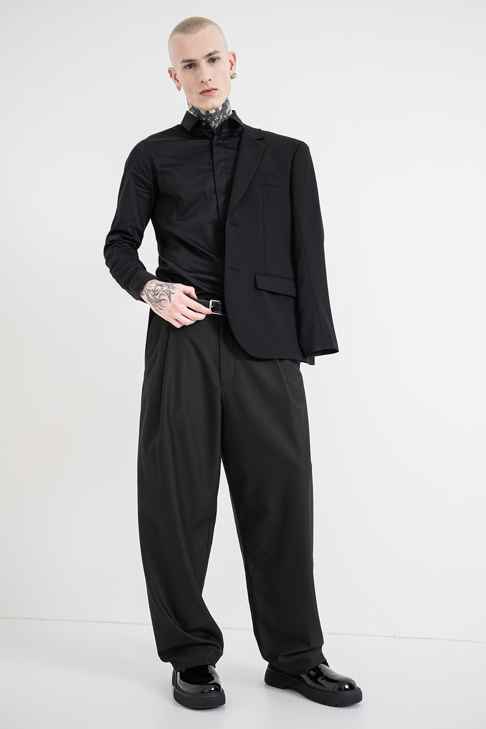 ARMANI EXCHANGE, Camasa uni din amestec de bumbac, Negru, M