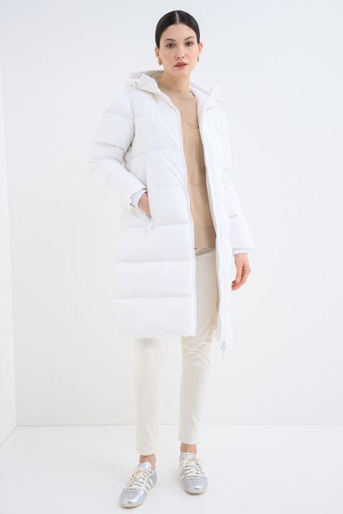 ARMANI EXCHANGE, Geaca lunga cu umplutura de puf, Alb