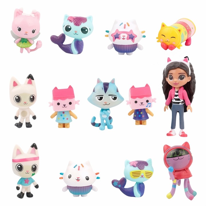Set 13 figurine Gabby's Dollhouse, Tyrael-SEA, multicolor, policlorura de vinil