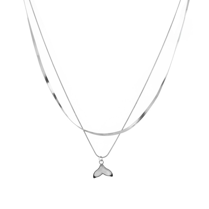 Lant Talie Dublu de Culoare Argitnie cu Coada de Sirena pentru Femei