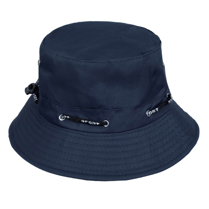 Palarie de Tip ”Bucket” Navy Blue Neagra cu Siret pentru Barbati