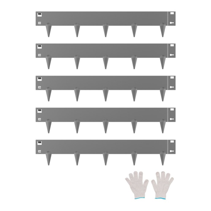 Пакет от 5 устойчиви на ръжда стоманени ландшафтни кантове за двор, 39 x 4 инча, тъмносиви