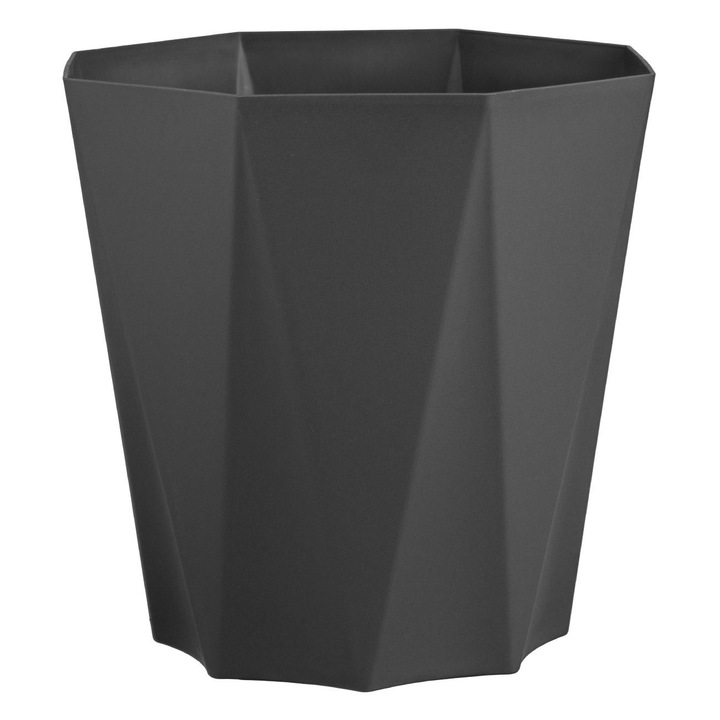 Masca ghiveci din plastic antracit octogonala 35x35x34cm