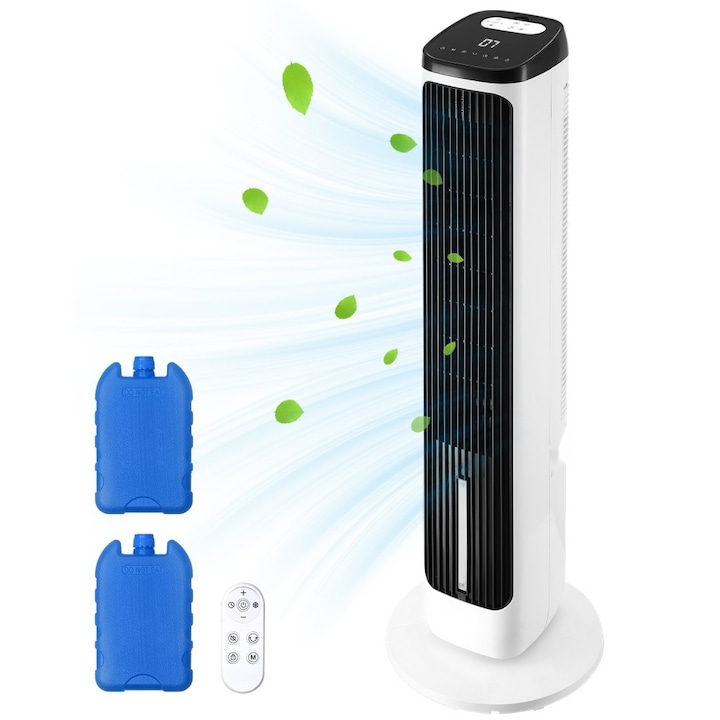 Ventilator Oscilant in Turn, 40 Inchi, Temporizator 24H, Viteza 23.3 ft/s, Telecomanda Inclusa