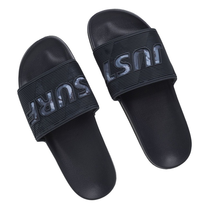 Papuci plaja barbati, albastri, 42 EU, banda reliefata "Just Surf"