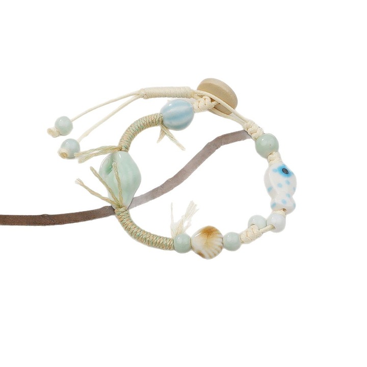 Bratara unisex, ceramica, multicolor, 15.1g