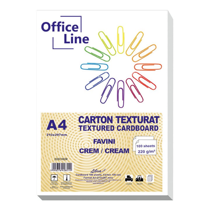 Carton texturat A4 220gr CREM FAVINI top.100