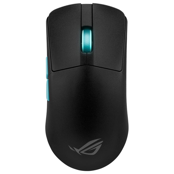 Геймърска мишка Asus Rog Harpe Ace Aim Lab Edition RGB (безжична, RF 2.4 Ghz, Bluetooth, USB, оптичен сензор Rog Aimpoint 36 000 DPI, микропревключватели Rog, пет програмируеми бутона, Synergy Profile)