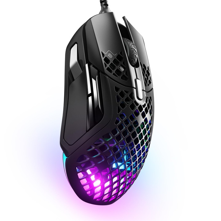 Steelseries Aerox 5 - RGB gamer egér felületi szellőzőnyílásokkal - Pehelykönnyű és vízálló - Truemove Air optikai érzékelő 18 000 DPI-vel