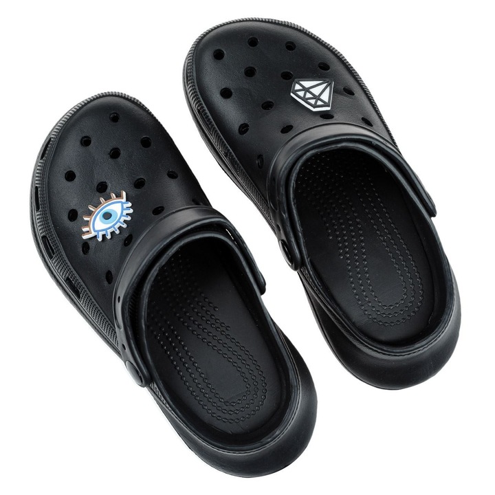 Saboti Negri Decorati cu Ochi Diamant pentru Femei 38