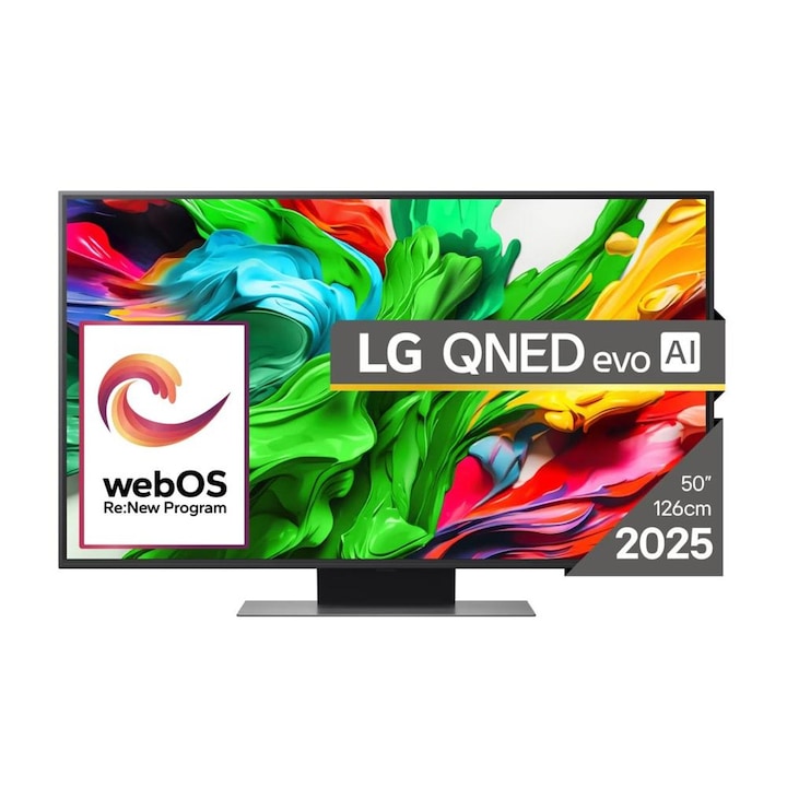 LG TV, 50QNED86A3C, 50", 4K, QNED, HDR, Smart TV, 3840x2160, 60Hz natív, DVB-T2/C/S2, Alpha 7 AI processzor, HDR 10 PRO, webOS 25 ThinQ, 4K felskálázás, WiFi 5, Dolby Vision, fekete